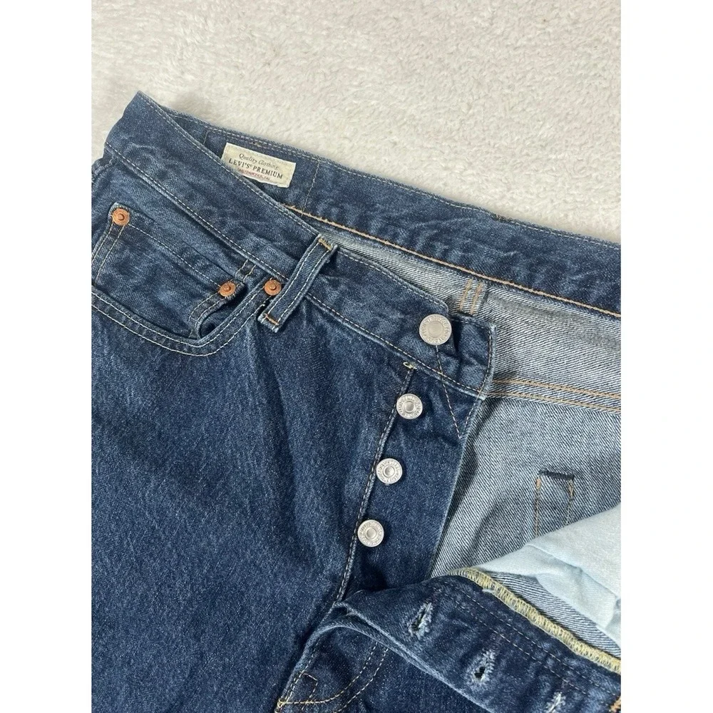 Levi's 501 Premium‎ Dark Wash Denim Jeans Men's Sz 34x29 (36x29) Button Fly USA